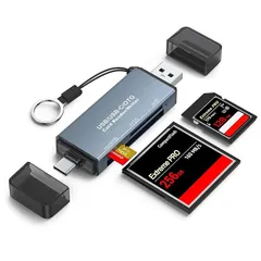 CFカードリーダー LUONOCAN コンパクトフラッシュ リーダー microsd sdカードリーダー usb type-c マルチカードリーダー otg 対応 メモリーカードリーダー 0