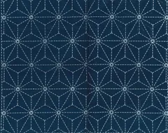 【在庫セール】1麻の葉 35×38cm 藍染め ブルー 刺し子布 17022 ナスカ(NASKA)