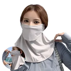 冷感フェイスカバー uvカット 夏用 接触冷感 息苦しくない 口と鼻が通気 吸汗速乾 ネックガード 日焼け防止