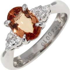 指輪 Pt900 トパーズ1.54ct ダイヤ0.10ct
