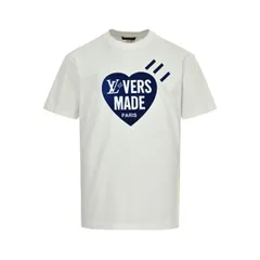 【今日特価】Louis Vuitton 25ss ラブハートフロッキングプリント T シャツ