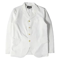 BLACK COMME des GARCONS ブラック コムデギャルソン ジャケット サイズ:XL 21SS シャドーストライプ ジャガード ポリ縮 4B テーラードジャケット 縮絨 飴ボタン ホワイト 白 日本製 アウター ブレザー 上着【メンズ】のサムネイル