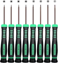 Lusflar トルクスドライバーセット 星型ドライバー T2 T3 T4 T5 T6 T8 T10 MID 磁石付き 精密ドライバー Xbox iPhone PS3 PS4 PS5 MacBook Watches Computers(グリーン)