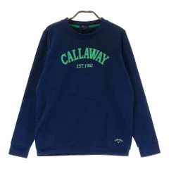 サイズ：L CALLAWAY キャロウェイ  フロントロゴ クルーネック長袖Tシャツ  ネイビー系 [240101415275] ゴルフウェア レディース ストスト