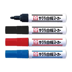 【在庫処分】ホワイトボードマーカー 中字 サクラクレパス 3色4本セット(黒2本/赤・青1本) WBK-4B-P
