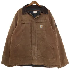 90年代 USA製 Carhartt カーハート トラディショナルジャケット 大きいサイズ ワーク ブラウン (メンズ 2XL) 中古 古着 A2292