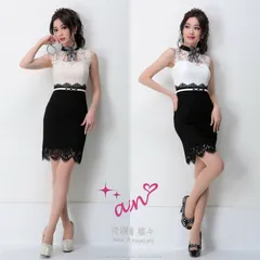 ２カラー SALE  [AOC 3027] 【an/アン】 ハイネック/ チョーカー/ リボン/ レース/ タイト/ ミニドレス/ キャバドレス/ ナイトドレス