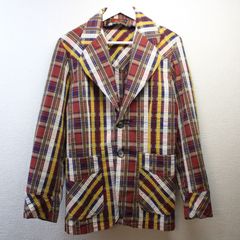 21ss BEAMS PLUS 春夏 イカットチェック ダブルブレストジャケット