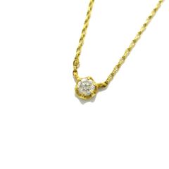 ahkah blanc(アーカーブラン) ネックレス美品  - K18YG×ダイヤモンド 1Pダイヤ/ダイヤ約0.07カラット
