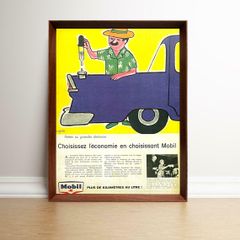 サヴィニャック モービル 1960年代 フランス ヴィンテージ 雑誌 広告  額付 ポスター
