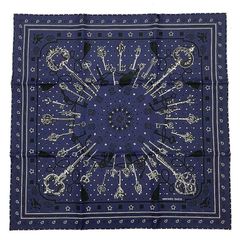 新品未使用！HERMES エルメス カレ55 HERMES エルメス スカーフ バンダナ カレ55 Les Cles Bandana レ