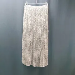 ◇ NATURAL BEAUTY BASIC 裏地 ウエストゴム 総柄 プリーツ 薄手 ロング丈 フレア スカート サイズS ブラウン レディース E  【1310050033620】