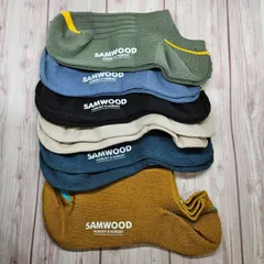 SAMWOOD 靴下 ソックス 6足セット アンクル丈 カジュアル スポーツ 通気性 抗菌 防臭 おしゃれ カラフル