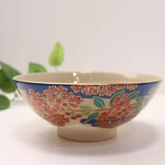 桑野睦子(むつ子) 作 御所の花十二ヶ 京焼 抹茶碗 御所の花 八月 百日紅  陶器 茶器 茶道具 色絵金彩 銘