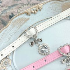 夢展望公式 [新品未使用] ハートチャームベルトブレスレット [ホワイト] 他カラー別ページ有 dearmylove 服飾小物・アクセサリ－・雑貨 その他アクセサリー 535590-01