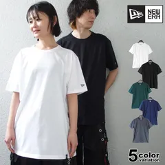 New Era ニューエラ Tシャツ 半袖 USモデル ワンポイント ロゴ ヘリテージ 定番 人気 無地 プリント メンズ レディース ユニセックス nea100  wht_blk