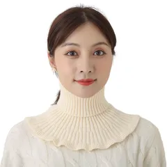 【特価セール】[fourfivesixはる] ニット 付け襟 レディース ネックウォーマー ハイネック 冬 ネックカバー タートル付け襟 タートルネック ニット付け襟 暖か 防寒 保温 重ね着