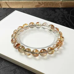 貴重 EU製★ゴールドスーパーセブン★パワーストーン ブレスレット 天然石 原石 綺麗 お守り  9.7-10.2mm ZB9516