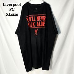 【リバプールFC】Liverpool 公式 サッカー リヴァプールFC プリントロゴ　オーバーサイズ　半袖Tシャツ　クロ　XL US古着