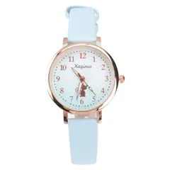 【数量限定】女の子 ガールズ 学生 猫時計 可愛い 猫柄 ブルー 10m防水 子ども 腕時計 時計 0.02KG（ランダムなダイヤル文字） 学生腕時計 キッズ腕時計 LEDMOMO