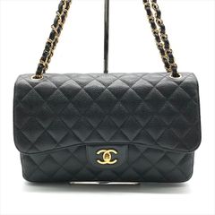 美品 CHANEL シャネル ココマーク デカマトラッセ キャビアスキン チェーン ショルダー バッグ ブラック レディース dc7