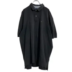 TOMMY HILFIGER 半袖 ポロシャツ 2XL ブラック トミーヒルフィガー ビッグサイズ 古着卸 アメリカ仕入 a612-8177