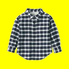 【特価商品】無印良品 シャツ 両面起毛フランネル長袖シャツ (ベビー) ユニセックスベビー CCL09A2A ネイビーチェック 80