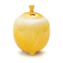 【新品・5営業日で発送】日本香堂 香炉 銀彩イエロー(小) 九谷焼 79352 (2165296)
