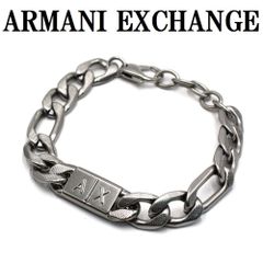 美品✨エンポリオアルマーニ シルバー ブレスレット ロゴプレート 極太