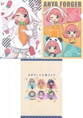[중고] 클리어 파일 아냐 포저 (토끼) & 아냐 포저 (미니 캐릭터 / 토끼 & 고양이 & 팬더) & 미니 캐릭터 집합 A4 클리어 파일 3장 세트 A [SPY×FAMILY] 돈 키호테 한정