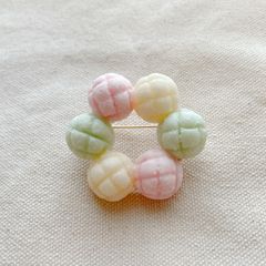 ミニチュアメロンパン　リングブローチ　7-1