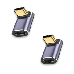 【迅速発送】usb変換アダプター usb c l字 タイプcアダプタ 2個セット 40Gbps高速転送 PD 100W/5A急速充電 8K@60Hz映像出力 usb-c l字 タイプc l字アダプター USB Cコネクター ドライブレコーダー、Thunderb