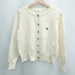 ◇ ⊇ studio スタディオ くま刺繍 キッズ 子供服 長袖 カーディガン サイズ160 ホワイト 女の子 E  【1412090024528】