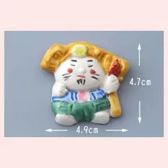 瀬戸焼　七福神　箸置（毘沙門）　※陶器,シリーズ,個性的,高級感,高品質,日本製,レトロモダン,かわいい,可愛い,和食器,絵,手作り調,手描き,七福神,願掛け,ご利益,お祝い,祈願,お正月,箸置き　◎2個目以上大幅値引き対象商品♪