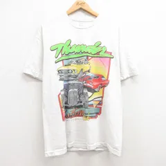 XL/古着 ジョンガルト 半袖 Tシャツ メンズ 車 コットン クルーネック 白 ホワイト 25jul04 中古