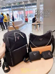 【超美品】プラダ PRADA バックパック リュック ショルダーバッグ 財布 3点セットバッグ