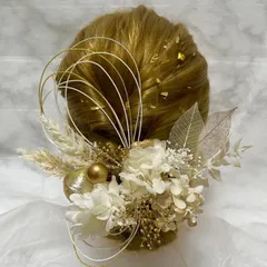 成人式　振袖前撮り 卒業式　髪飾り和玉ヘッドドレスヘッドパーツ　結婚式ウエディング　金箔水引