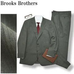 【上質】 ブルックスブラザーズ Brooks Brothers ダブルストライプ柄 シングル 2B スーツ セットアップ 上下 テーラードジャケット スラックスパンツ 春夏 40REG 34W グレー メンズ
