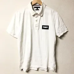 (^w^)b TOMMY HILFIGER トミーヒルフィガー ポロシャツ 半袖 シャツ 白 ホワイト THNY ボーダー タウンユース スポーツ ゴルフ デイリーユース 綿100% カジュアル 春 夏 秋 トップス メンズ サイズ L