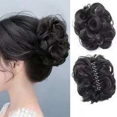 新品 XUZOO お団子ウィッグ ヘアクリップ型 カ一ル へアエクステ レディース 和装 ダンス 発表会 結婚式 女性 ヘアクリップ カ一ル お団子 ヘアクリップ 部分ウィッグ つけ毛 髪の毛 巻き付け 髪飾り 大きめ ヘアクリップ 付け髪 バンスクリップ ヘ