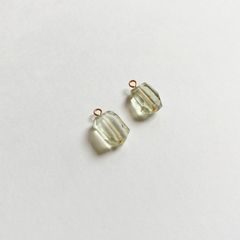 一粒ピアス・イヤリング グリーンアメシスト(タンブル)