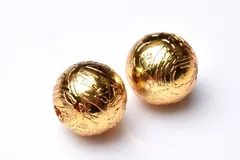 アルタイ隕石(メテオライト) 10mm 丸玉(貫通穴) ゴールドコーティング ビーズ 1個売り パワーストーン 天然石 _PRG2192-10