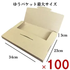 メール便 ダンボール 厚さ3cm 100枚セット 340×230×30 茶色 クリックポスト  段ボール 箱 梱包 ビジネス ポストイン