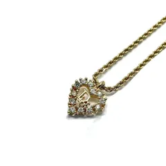 Christian Dior ハートロゴ ラインストーン ネックレス　GP