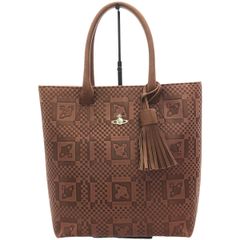 Vivienne Westwood ヴィヴィアンウエストウッド タッセル付きオーブエンボストートバッグ  ブラウン