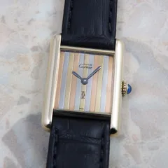 カルティエ must de Cartier Tank SM Trinity stripe 手巻き ヴィンテージ マストタンク レディース レアフェイス アンティーク腕時計のサムネイル