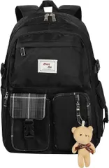 monomark モノマーク品質にこだわり リュック レディース 通学 大容量 バックパック バッグ(ブラックチェック,  L)
