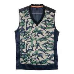 サイズ：L PUMA GOLF プーマゴルフ  Vネック ナイロンベスト カモフラ 迷彩柄 ブラック系 [240101544276] ゴルフウェア メンズ ストスト