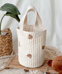 哺乳瓶バッグ イブルポーチ　イブルバッグ　マザーズバック　筒型　クマ　収納バッグ