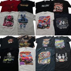 古着卸 まとめ売り レーシング 半袖Tシャツ 16枚セット (メンズ XL /2XL /3XL /4XL ) 人物 タイダイ柄 大判プリント 中古 古着 NA6961